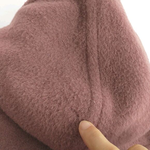 Hilary Radley Pea Coat Womens 14 Dusty Pink Alpaca Wool Blend Hooded Pocket - Picture 14 of 14